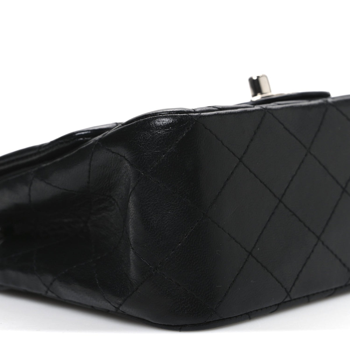 Lambskin Quilted Mini Square Flap Black