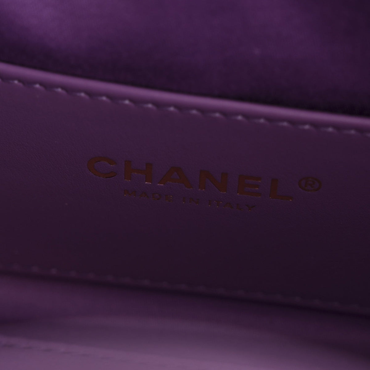 Suede Quilted Mini Chanel 25 Handbag Purple
