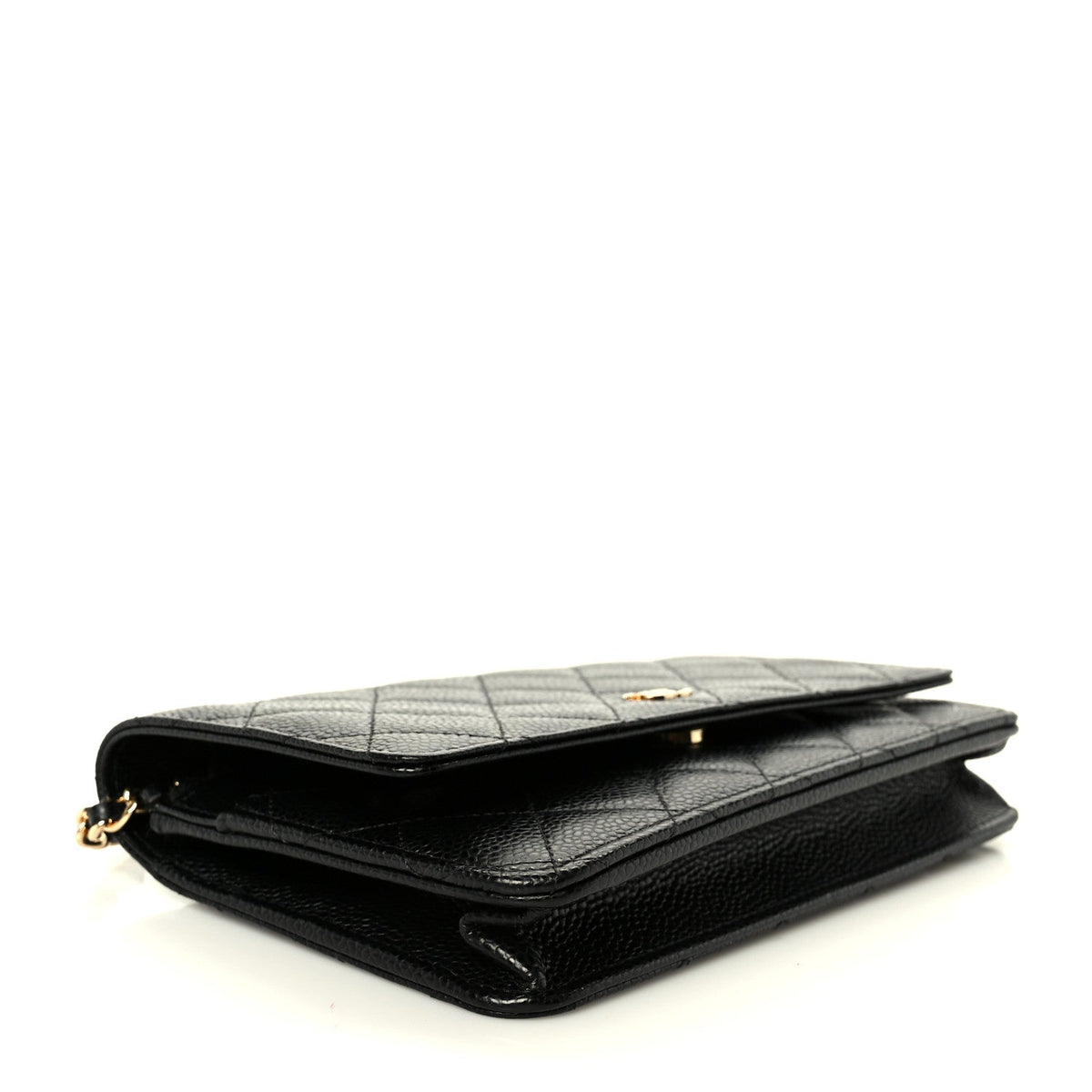 Caviar Quilted Wallet on Chain WOC Black