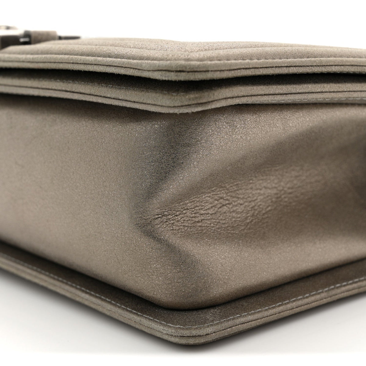 Iridescent Calfskin Quilted Strass Medium Paris Dallas Boy Flap Dark Khaki