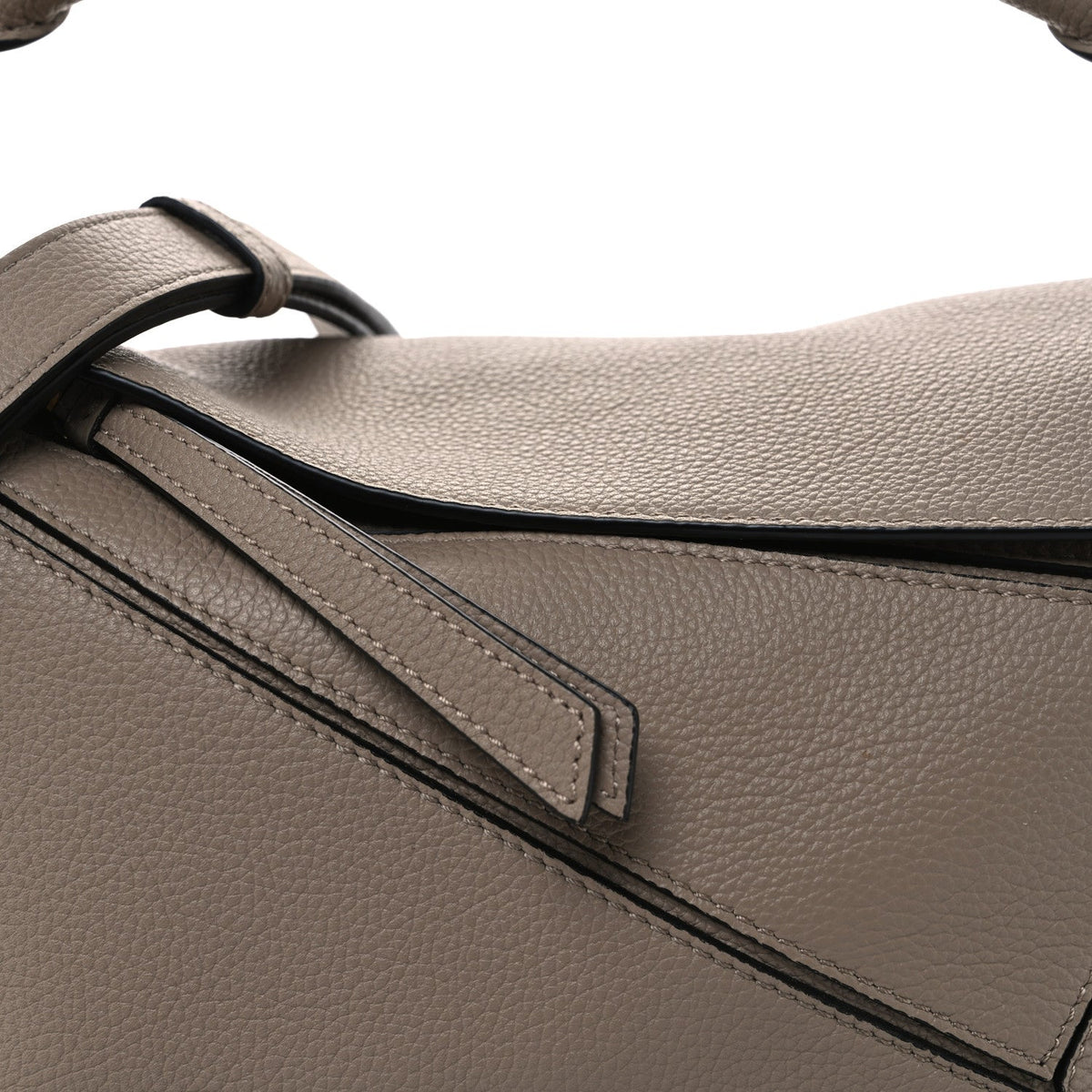Grained Calfskin Small Puzzle Bag Sand