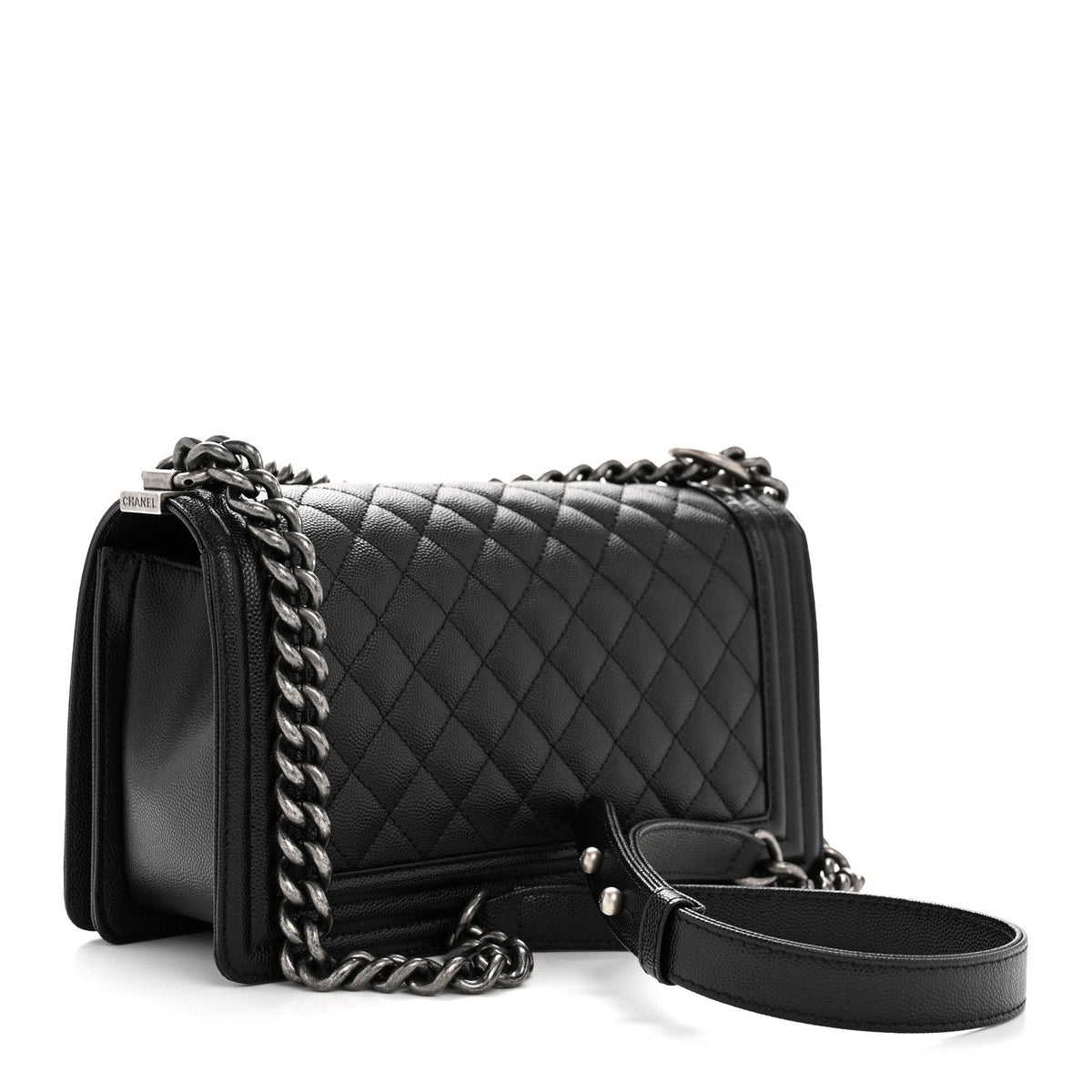 Caviar Quilted Medium Boy Flap Black