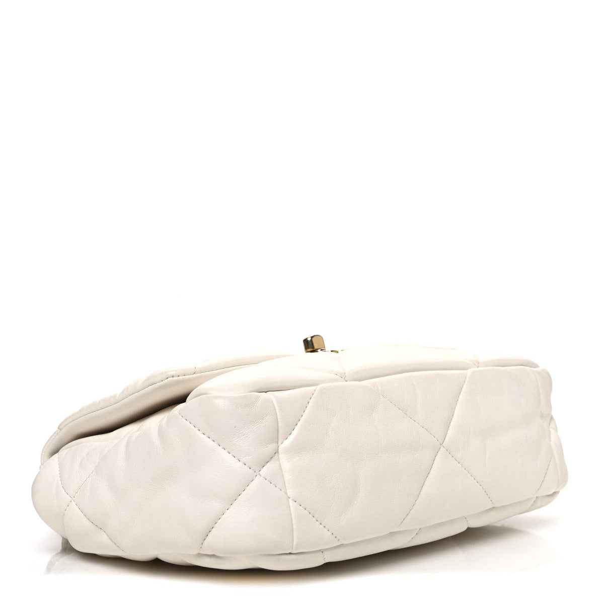 Goatskin Quilted Medium Chanel 19 Flap White