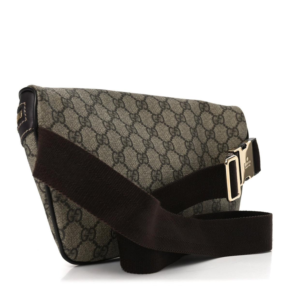 GG Supreme Monogram Belt Bag Dark Brown