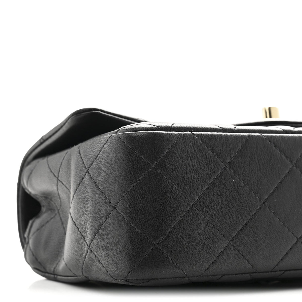 Lambskin Quilted Mini Rectangular Flap Black