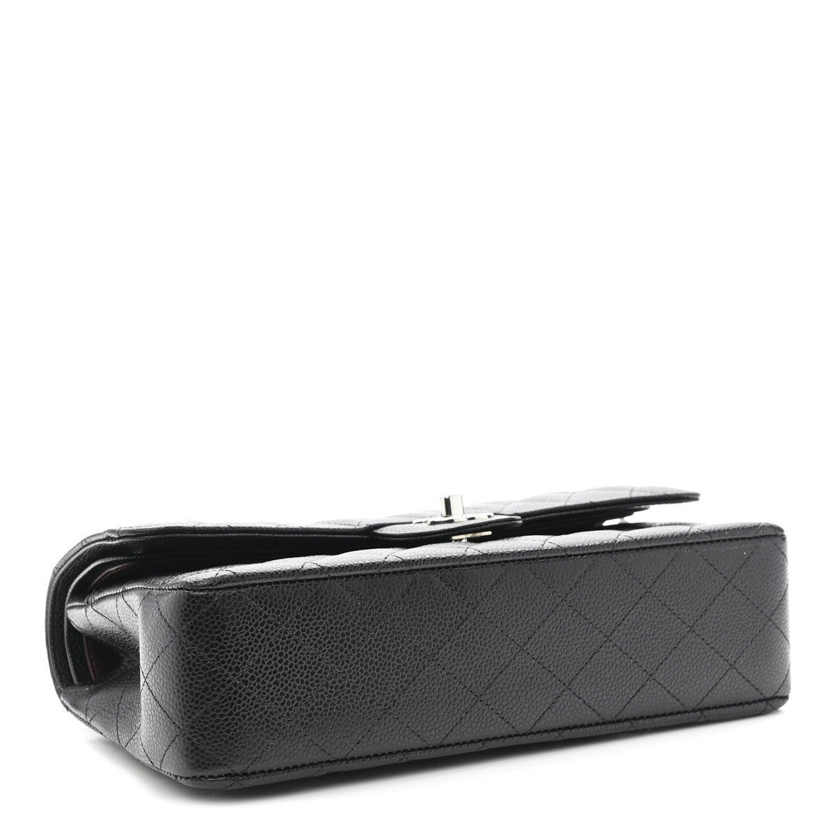 Caviar Quilted Medium Double Flap Black