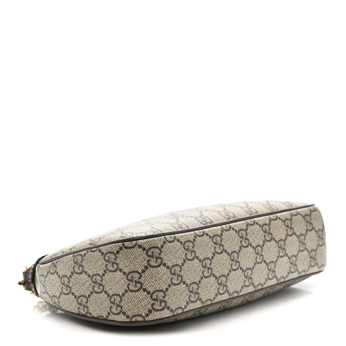GG Supreme Monogram Textured Dollar Calfskin Web Small Ophidia GG Handbag Beige Ebony New Acero
