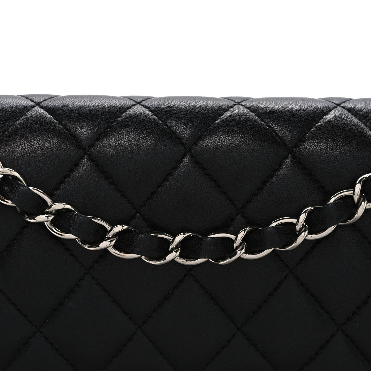 Lambskin Quilted Small Double Flap Black