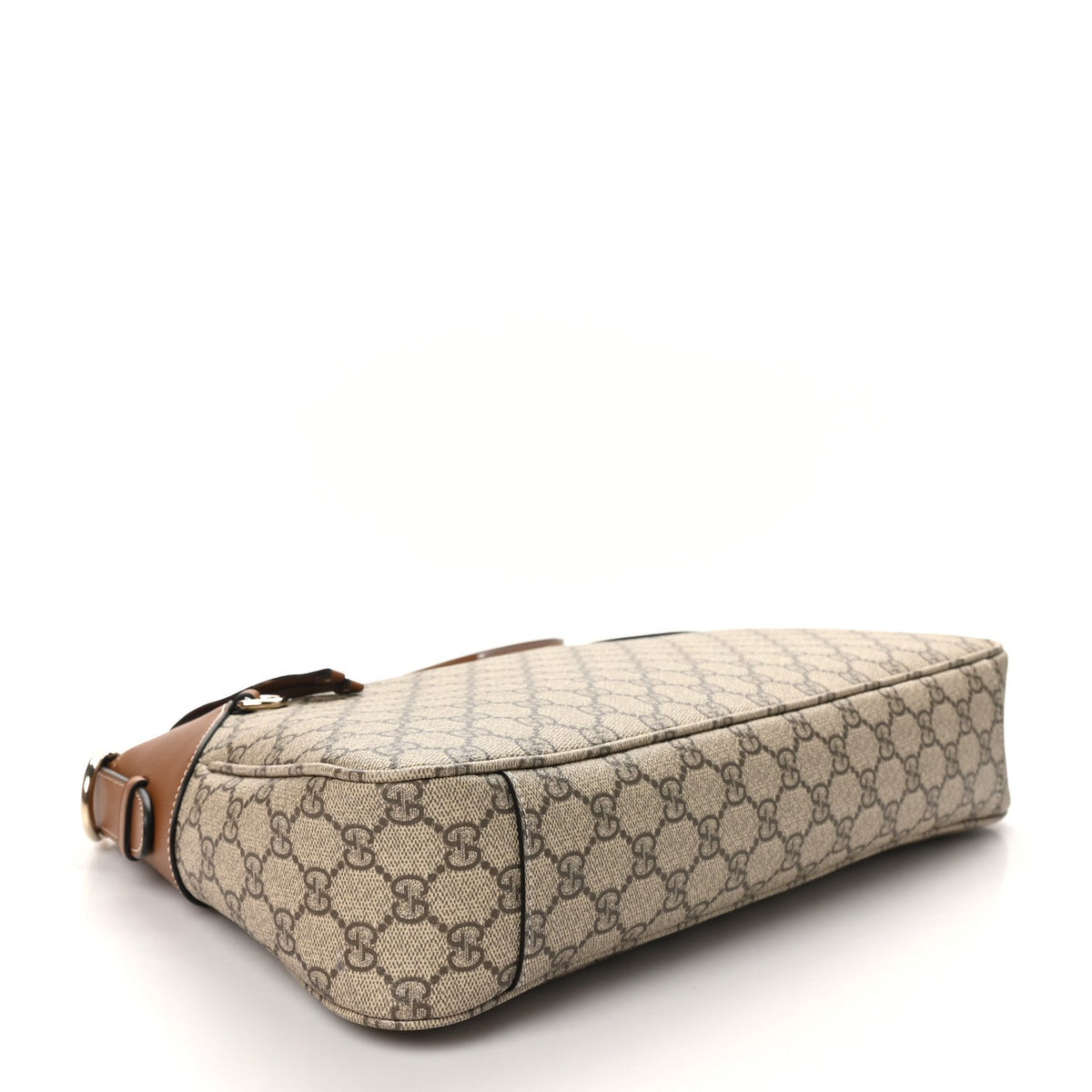 GG Supreme Monogram Emblem Medium Shoulder Bag Beige Dark Brown