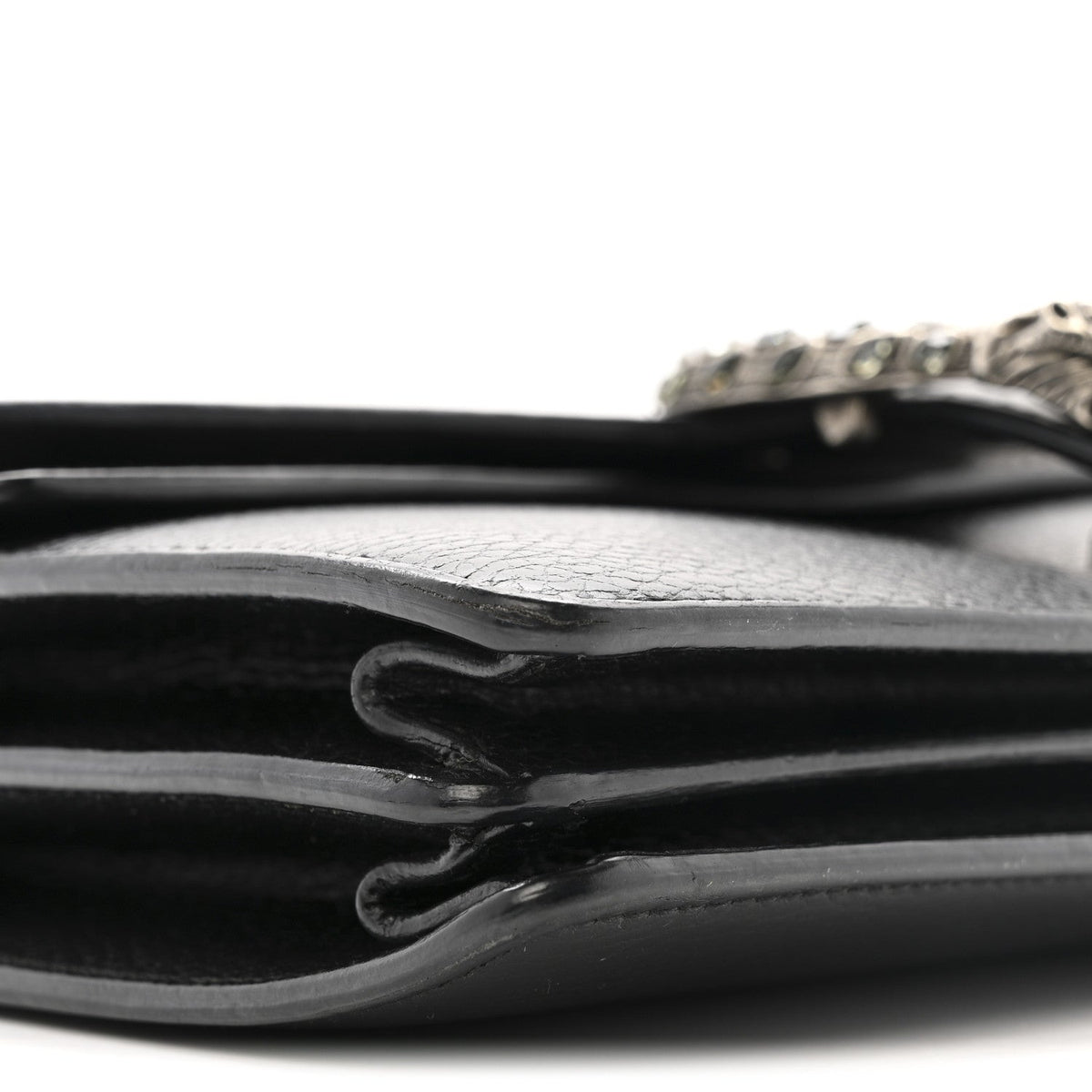 Pebbled Calfskin Small Dionysus Shoulder Bag Black