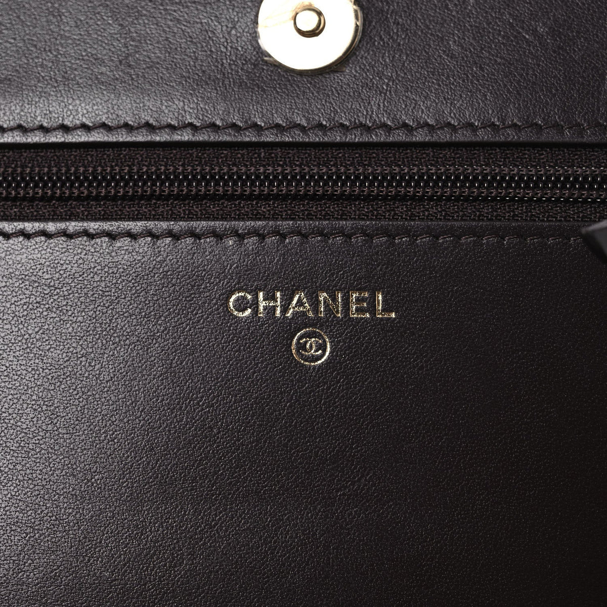 Caviar Quilted Boy Wallet On Chain WOC Dark Brown