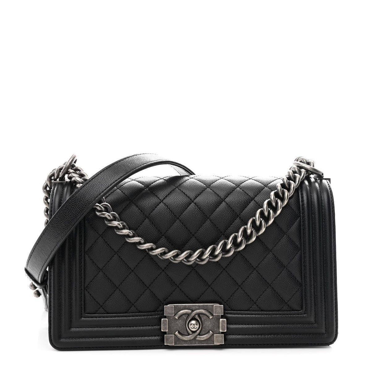 Caviar Quilted Medium Boy Flap Black
