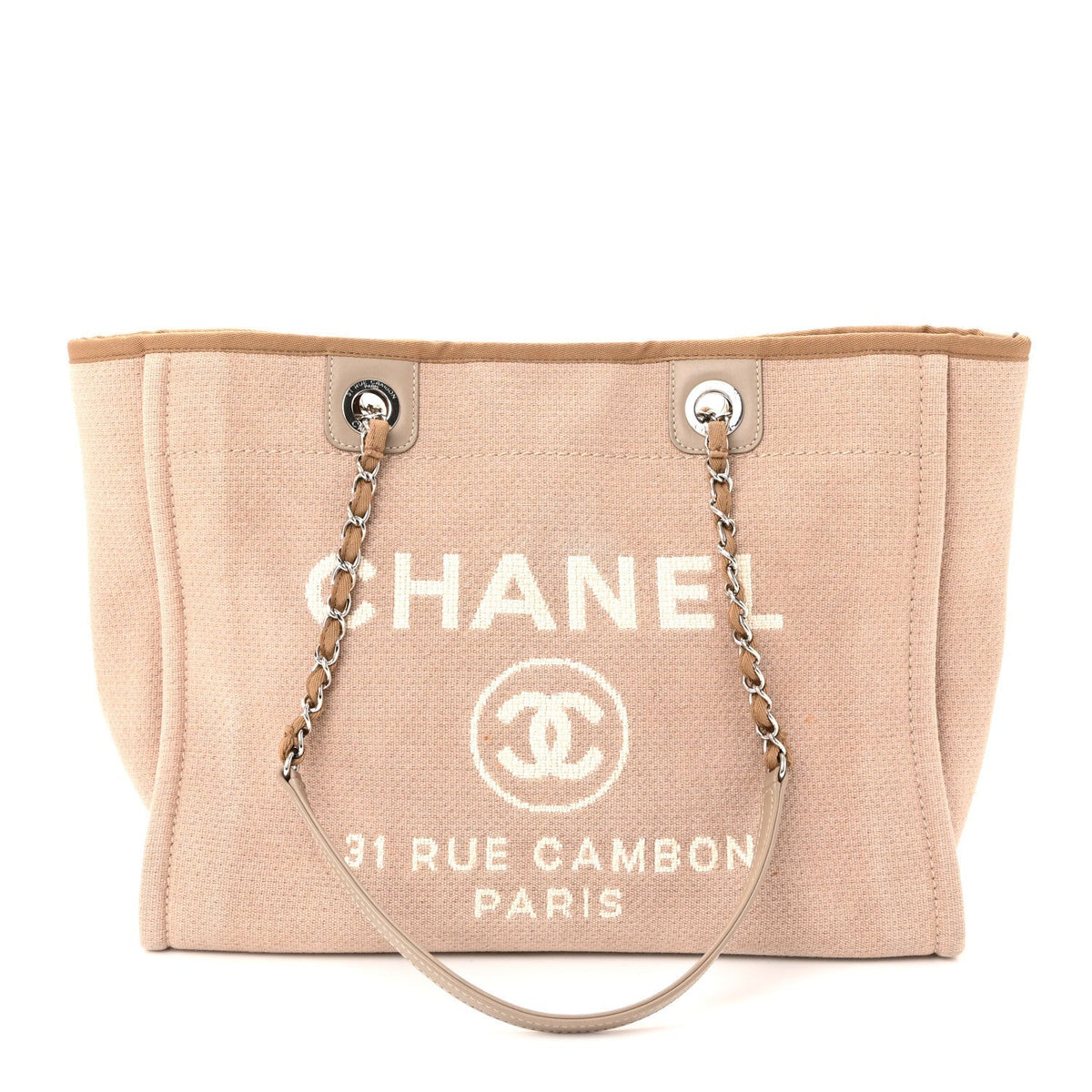 Mixed Fibers Small Deauville Tote Beige