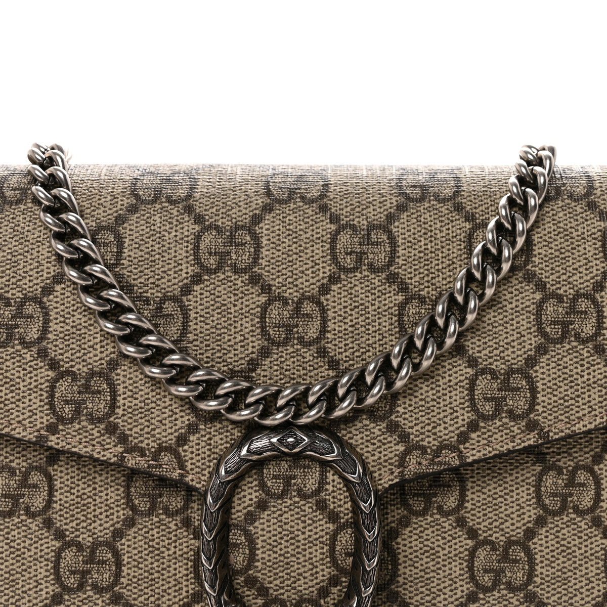 GG Supreme Monogram Mini Dionysus Chain Wallet Beige Taupe