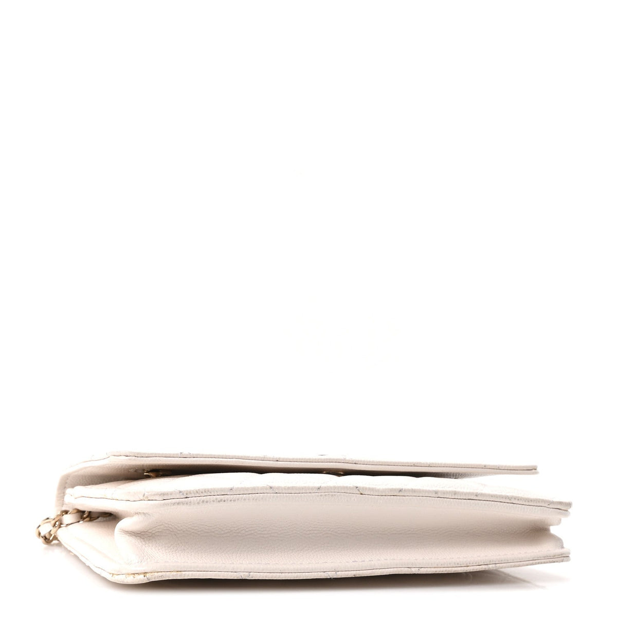 Caviar Quilted Wallet On Chain WOC White