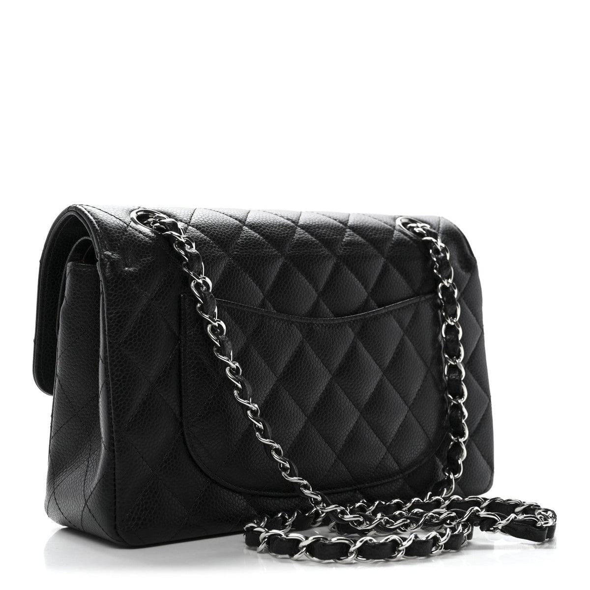 Caviar Quilted Small Double Flap Black