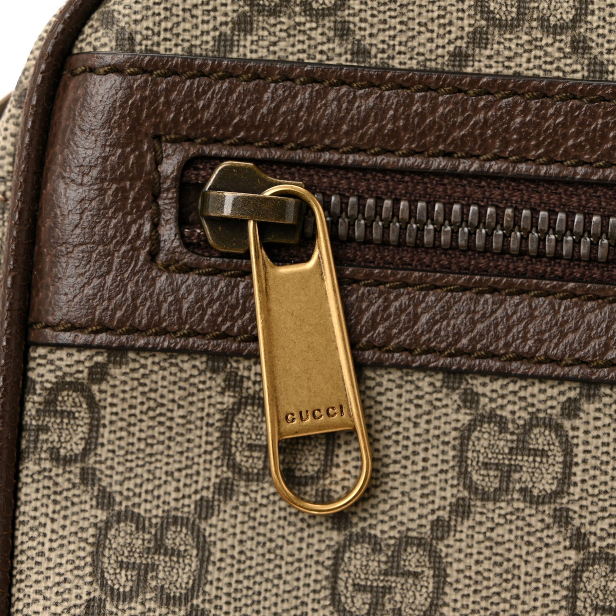 Soft GG Supreme Monogram Medium Ophidia Belt Bag Dark Brown