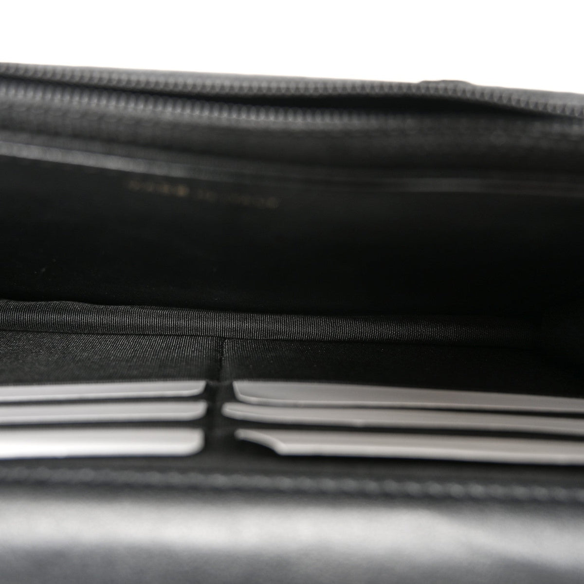 Calfskin Elaphe Double Chevron Mini Wallet On Chain WOC Black