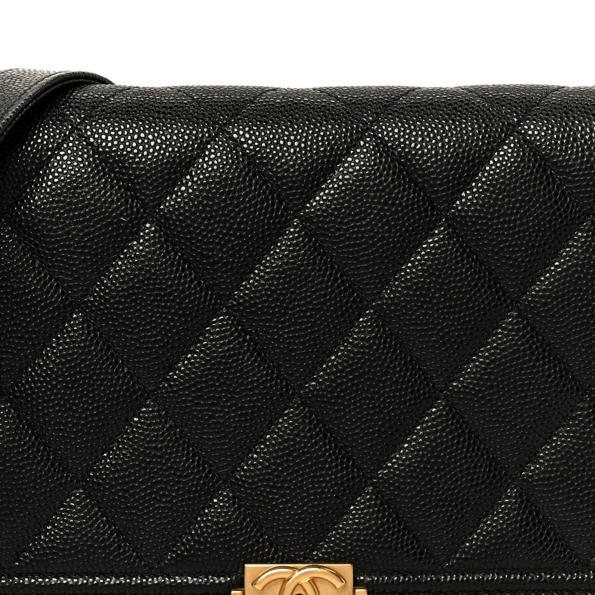Caviar Quilted Boy Wallet On Chain WOC Black