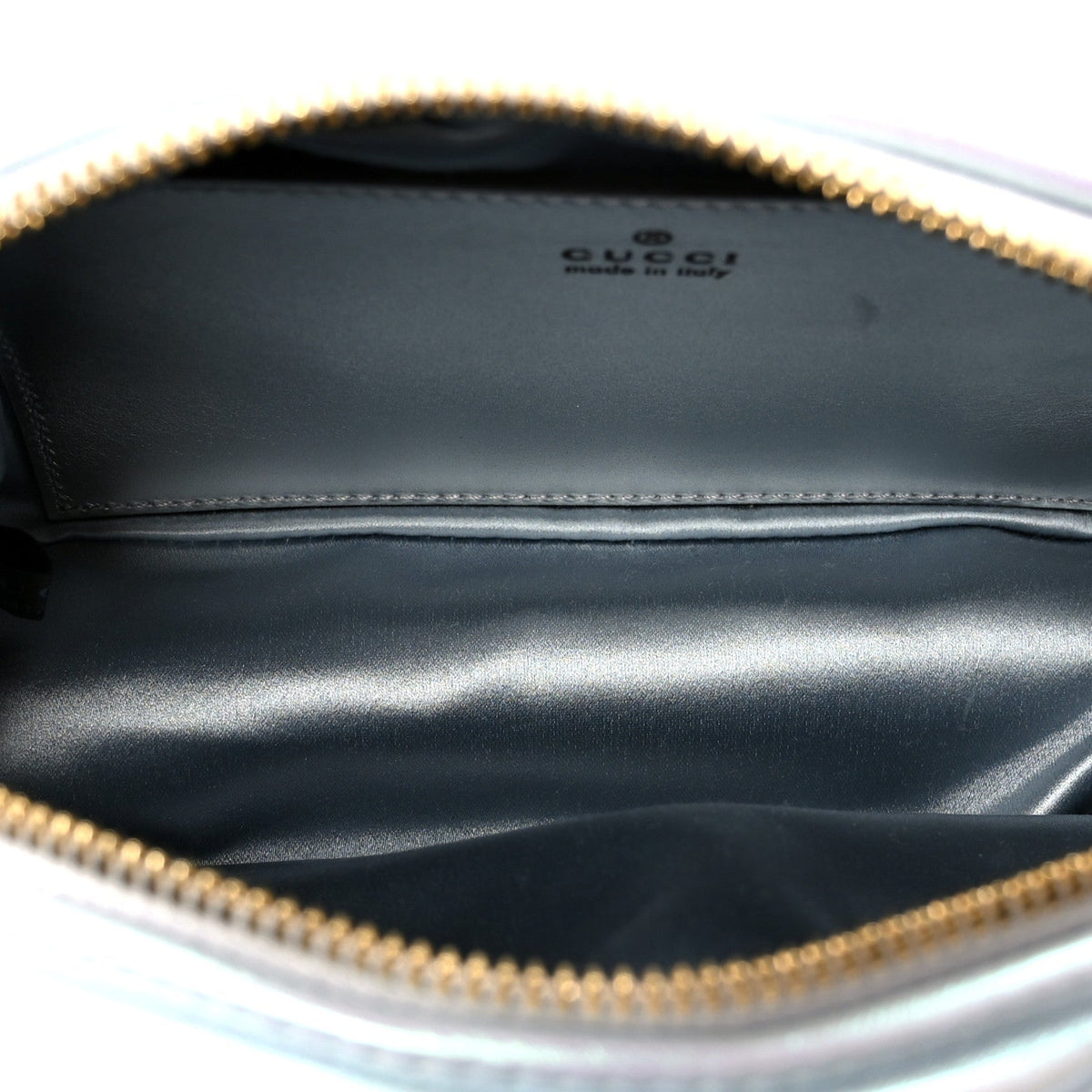 Iridescent Nappa Chevron Matelasse Small GG Marmont Chain Shoulder Bag Iridescent Salvy Green