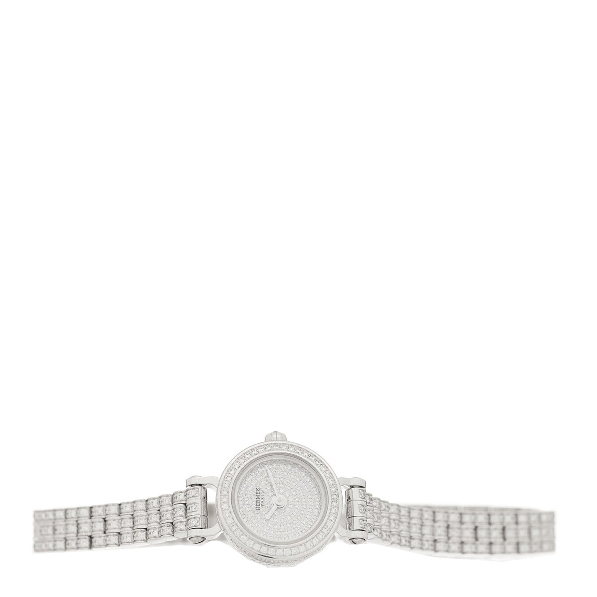 18K White Gold Diamond Pave 16mm Faubourg Quartz Watch