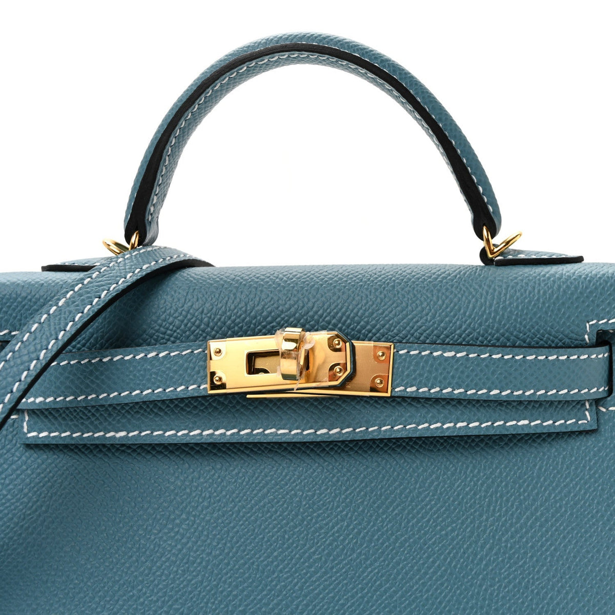Epsom Mini Kelly Sellier 20 New Blue Jean
