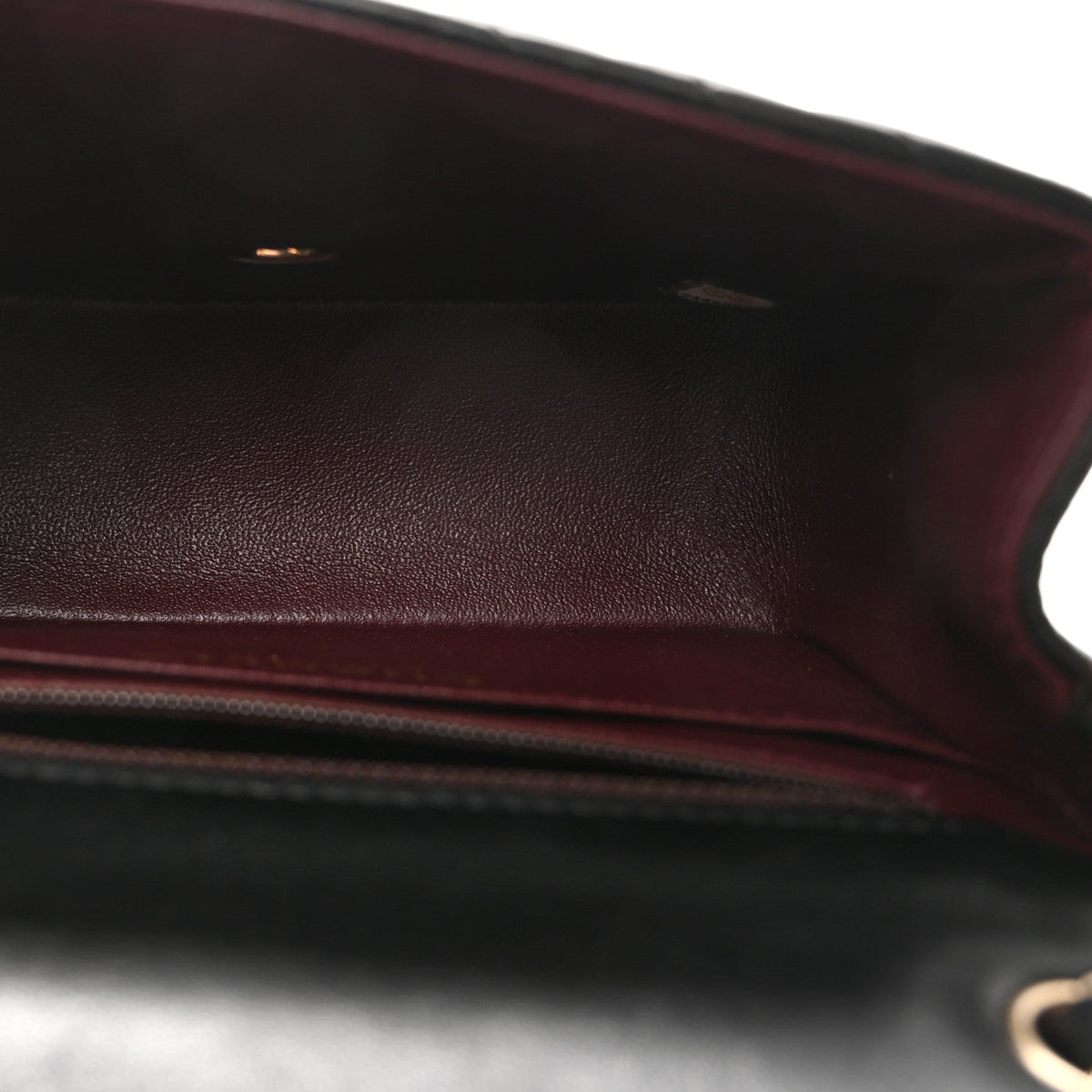 Lambskin Chevron Quilted Mini Square Flap Black