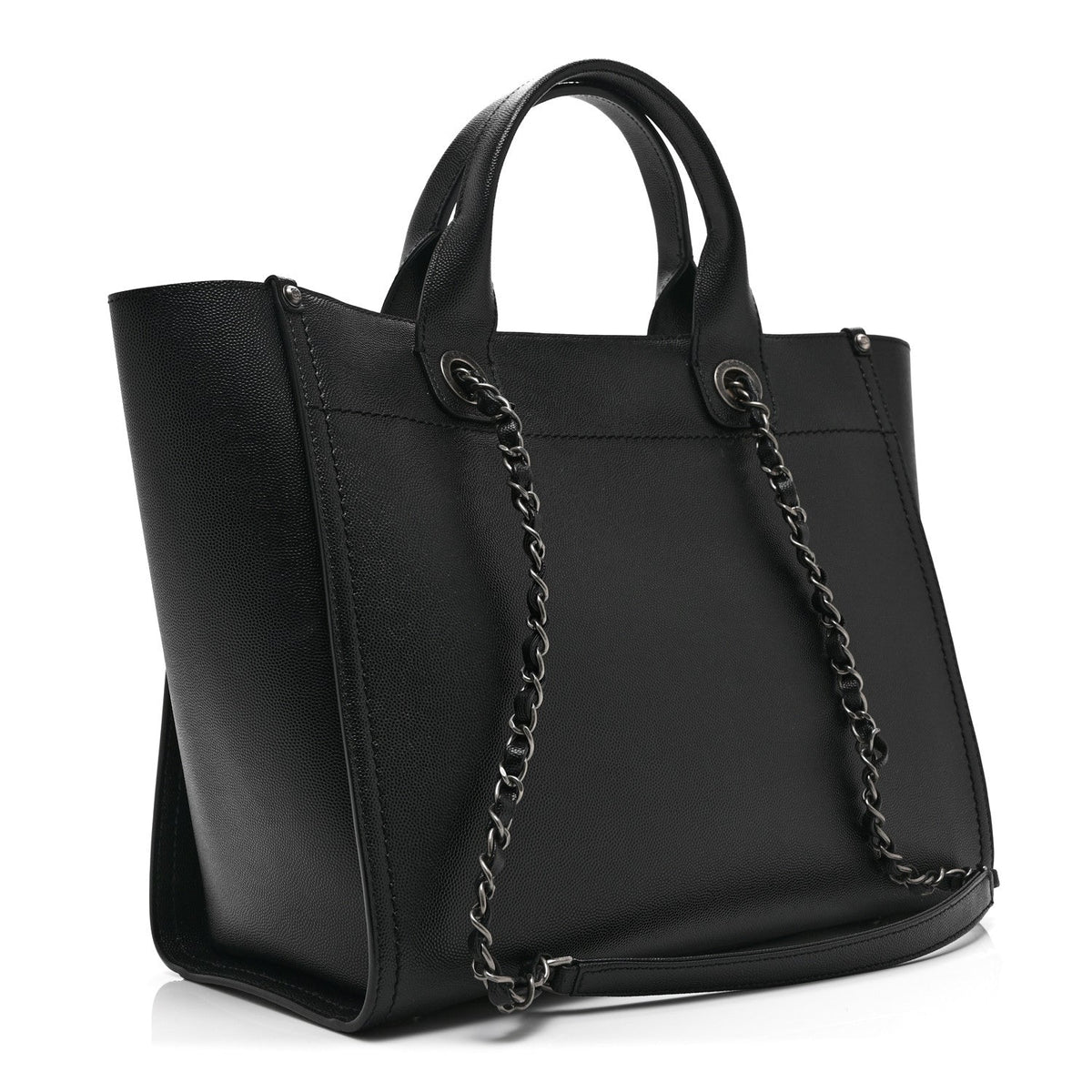 Caviar Small Studded Deauville Tote Black