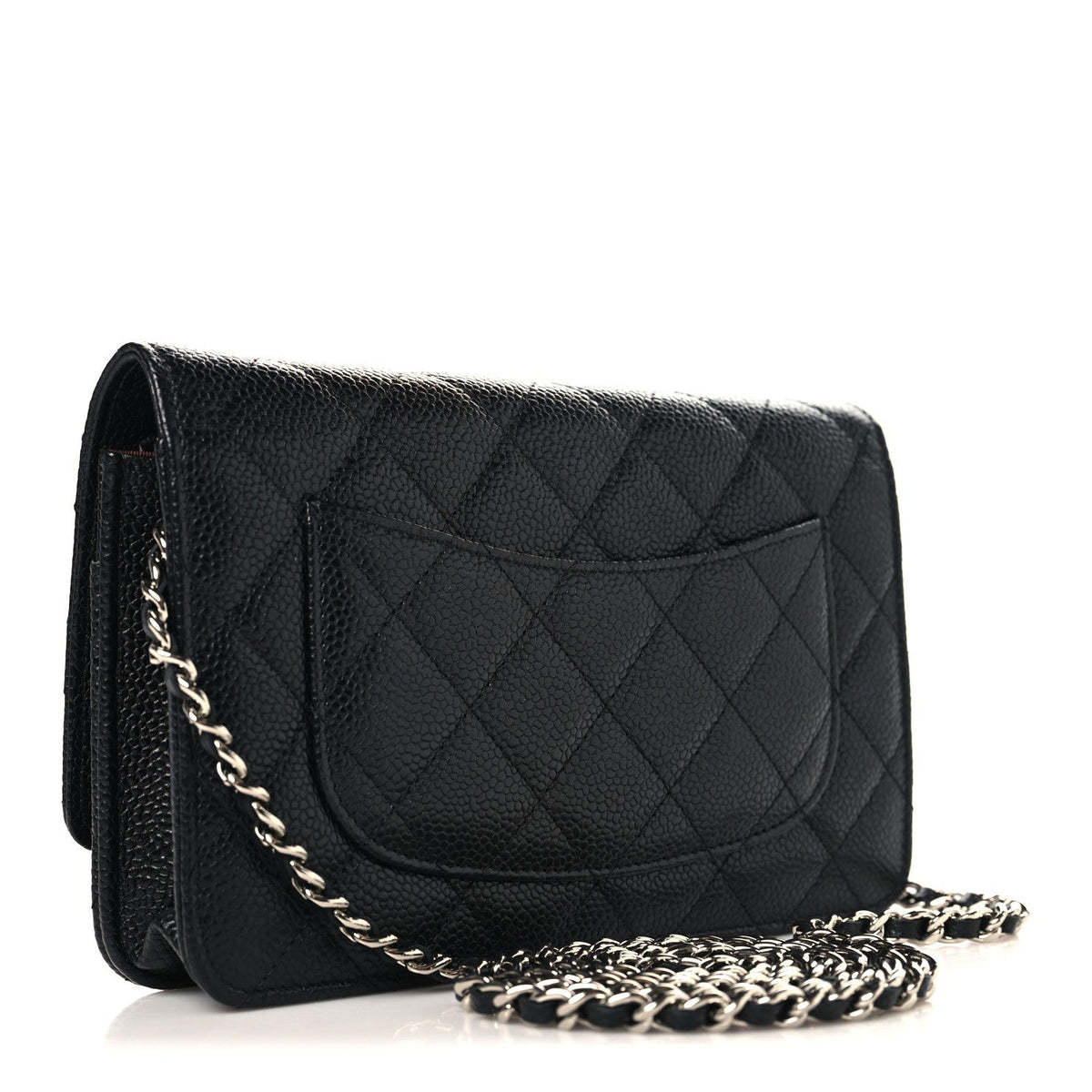 Caviar Quilted Wallet on Chain WOC Black