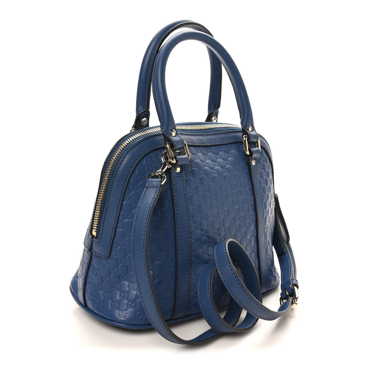 Soft Microguccissima Mini Dome Bag Blue