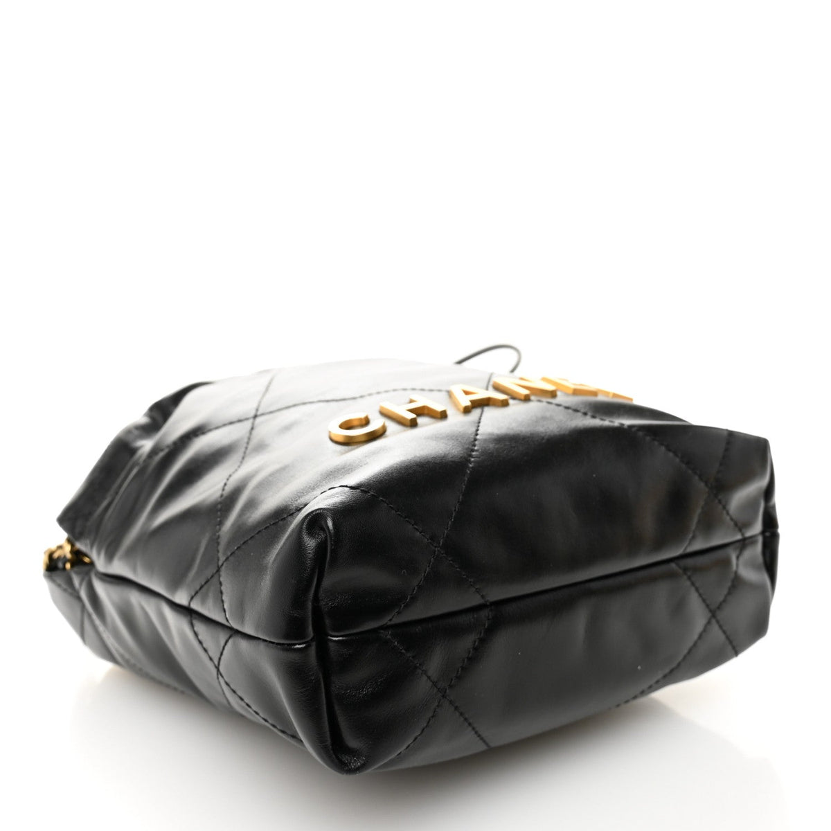 Shiny Calfskin Quilted Mini Chanel 22 Black