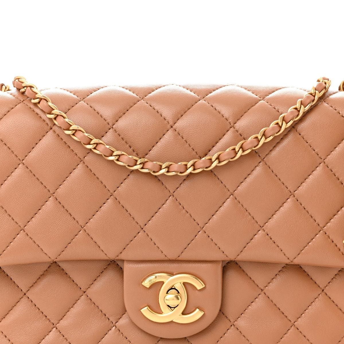 Lambskin Quilted Small CC Crush Flap Brown