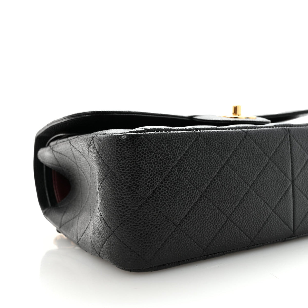 Caviar Quilted Jumbo Double Flap Black