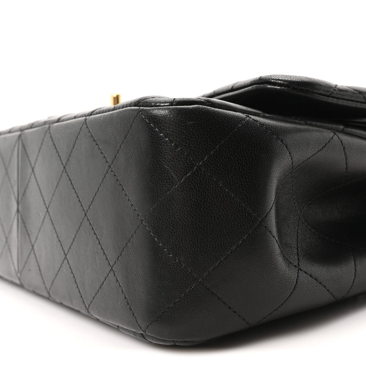 Lambskin Quilted Jumbo Double Flap Black