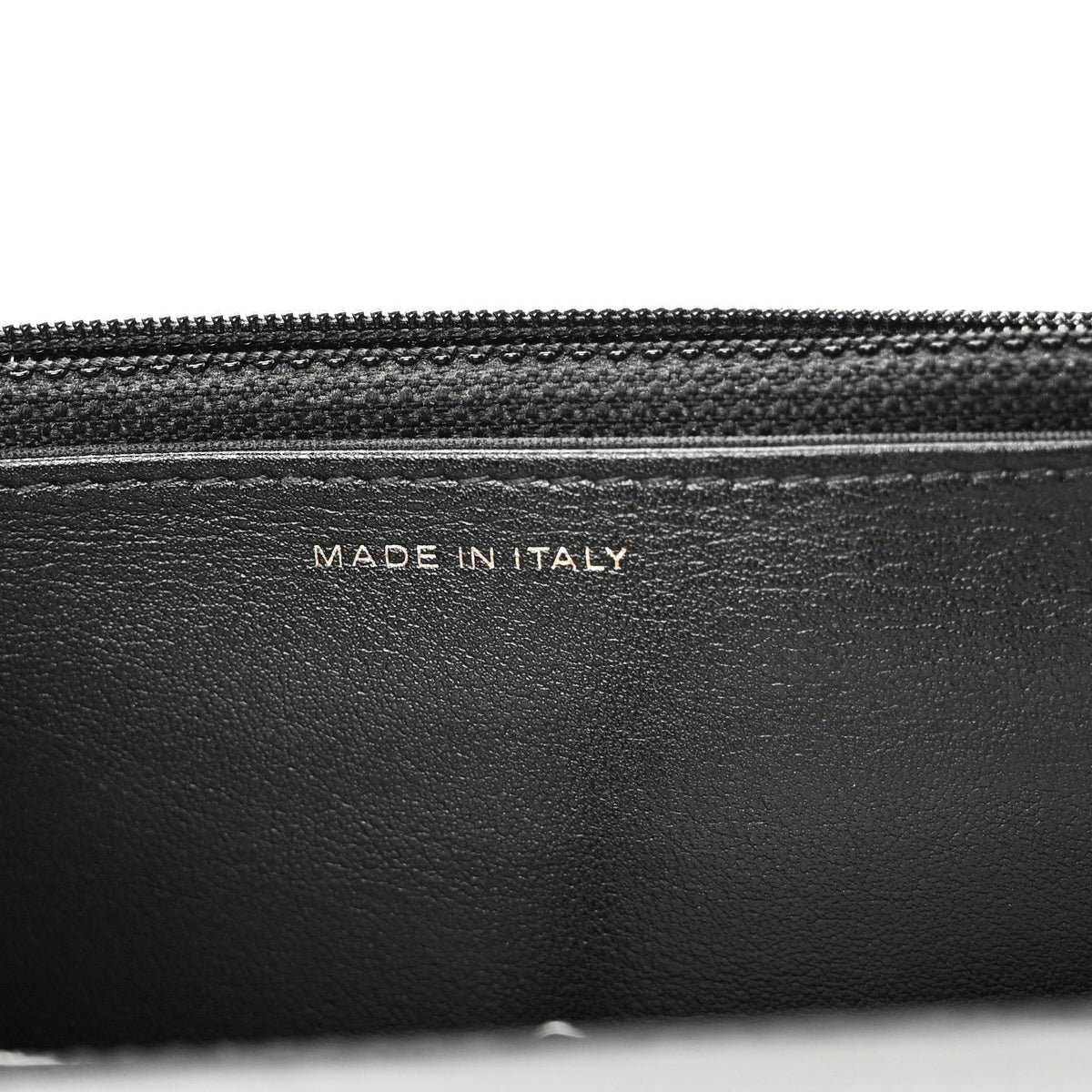 Calfskin Elaphe Double Chevron Mini Wallet On Chain WOC Black