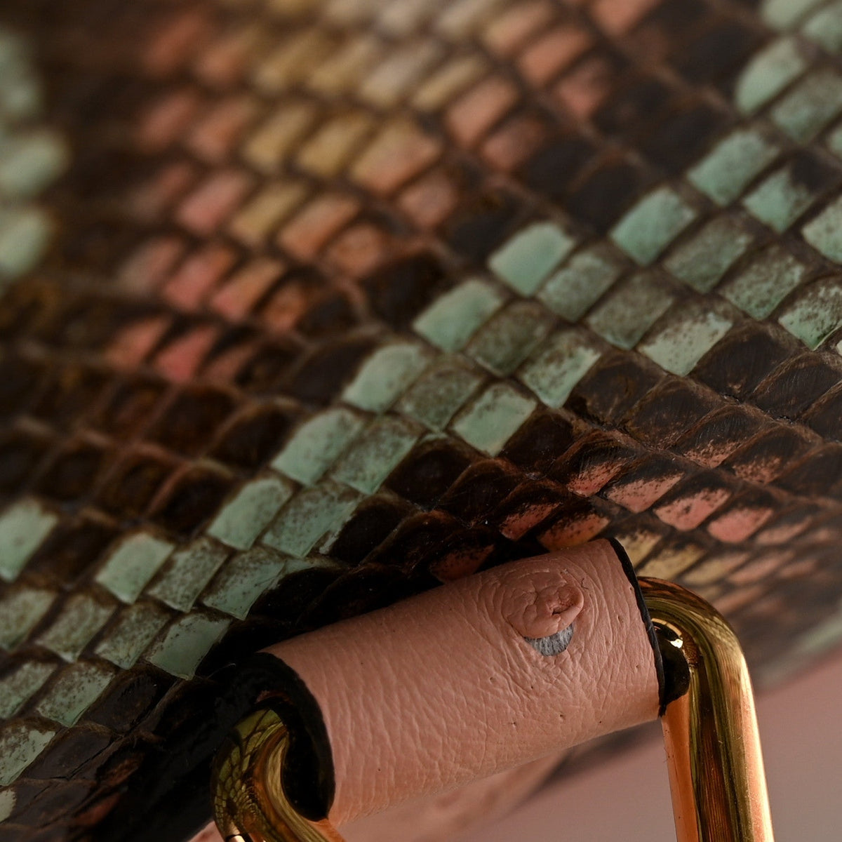 Snakeskin Ostrich Calfskin Small Jackie 1961 Hobo Pink Multicolor