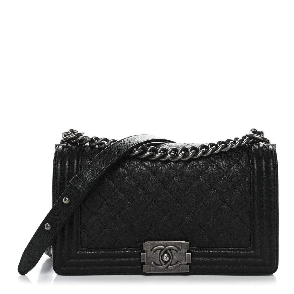 Caviar Quilted Medium Boy Flap Black