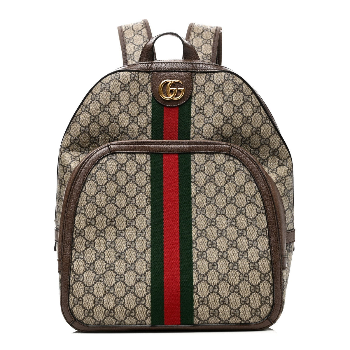 GG Supreme Monogram Medium Ophidia Day Backpack Brown
