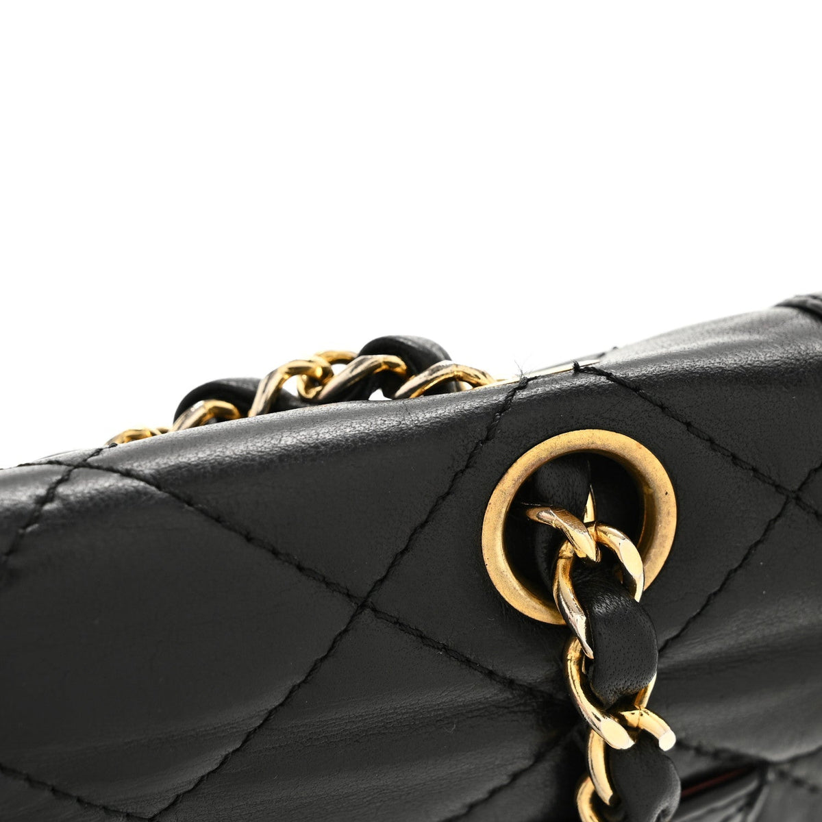 Lambskin Medium Double Flap Black