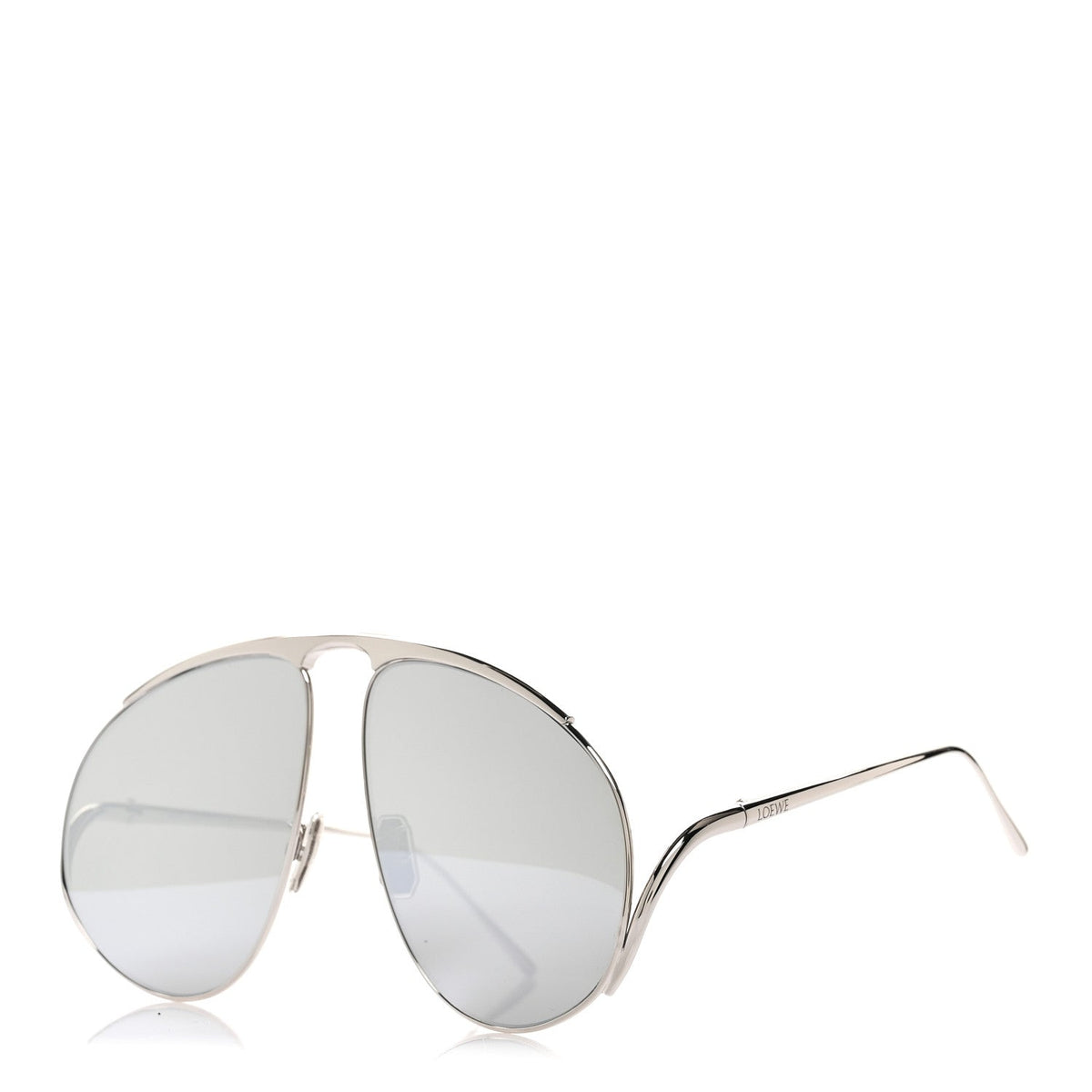 Metal Hillock Aviator Oversized Sunglasses LW40180U Silver
