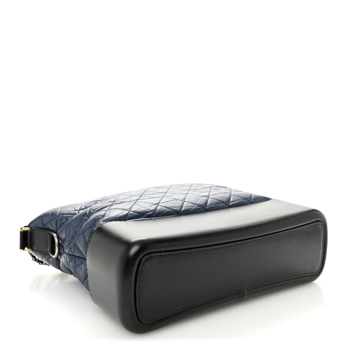 Aged Calfskin Quilted Large Gabrielle Hobo Navy Black