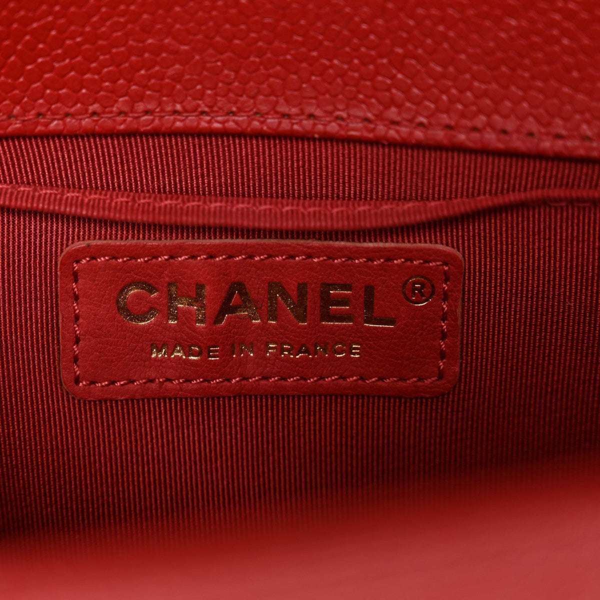 Caviar Quilted Small Boy Flap Red