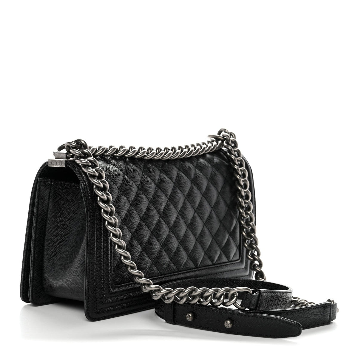 Caviar Quilted Medium Boy Flap Black