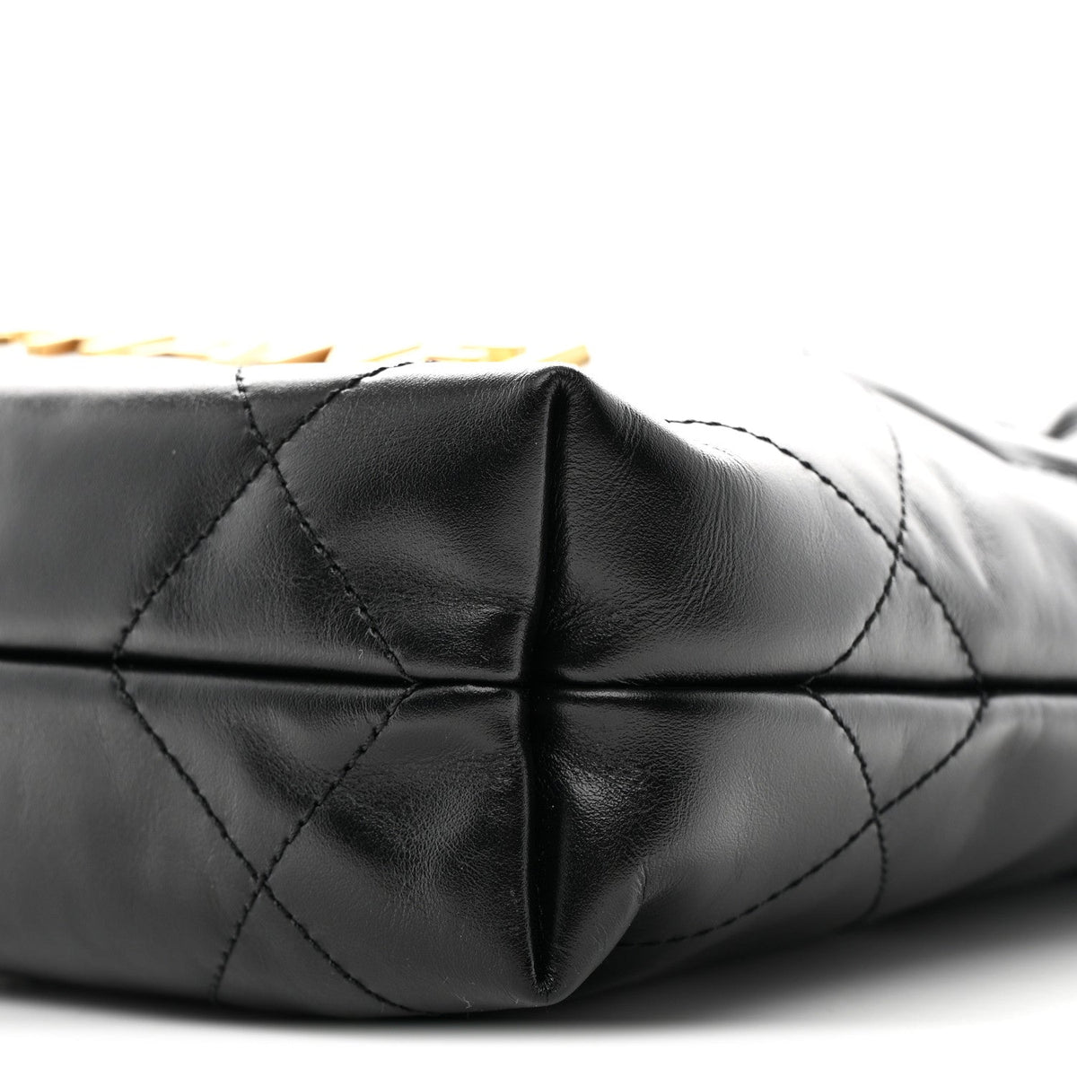 Shiny Calfskin Quilted Mini Chanel 22 Black