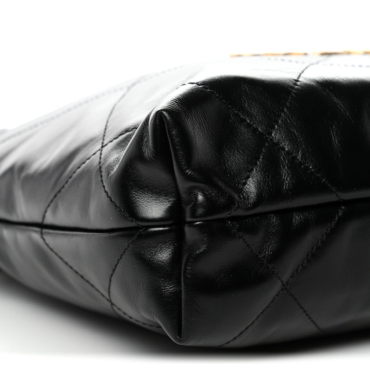 Shiny Calfskin Quilted Small Chanel 22 Black