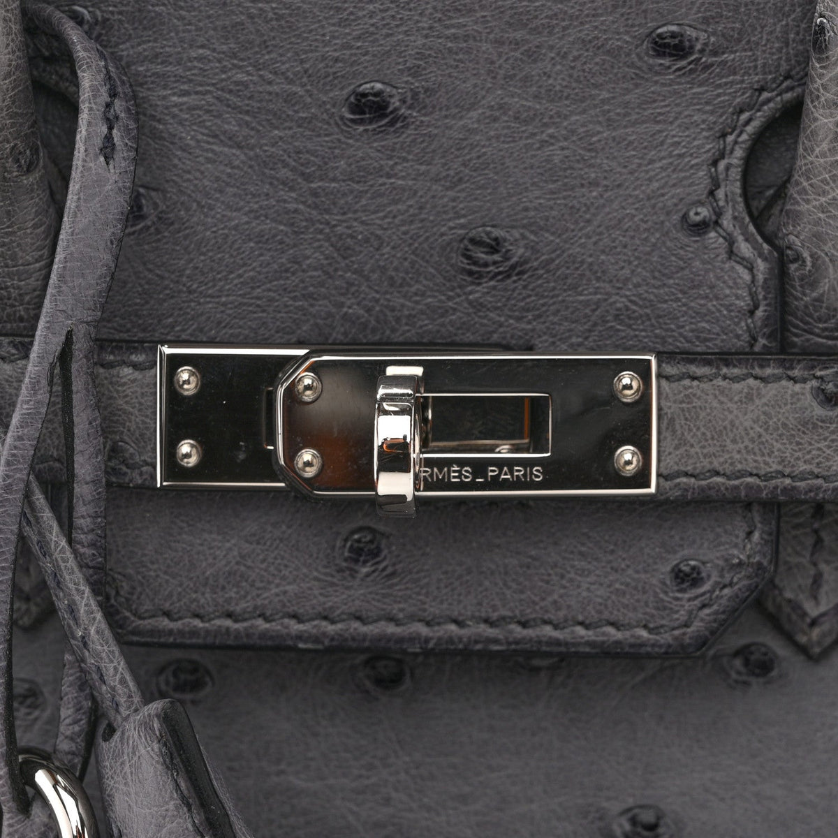 Ostrich Birkin 25 Gris Agate