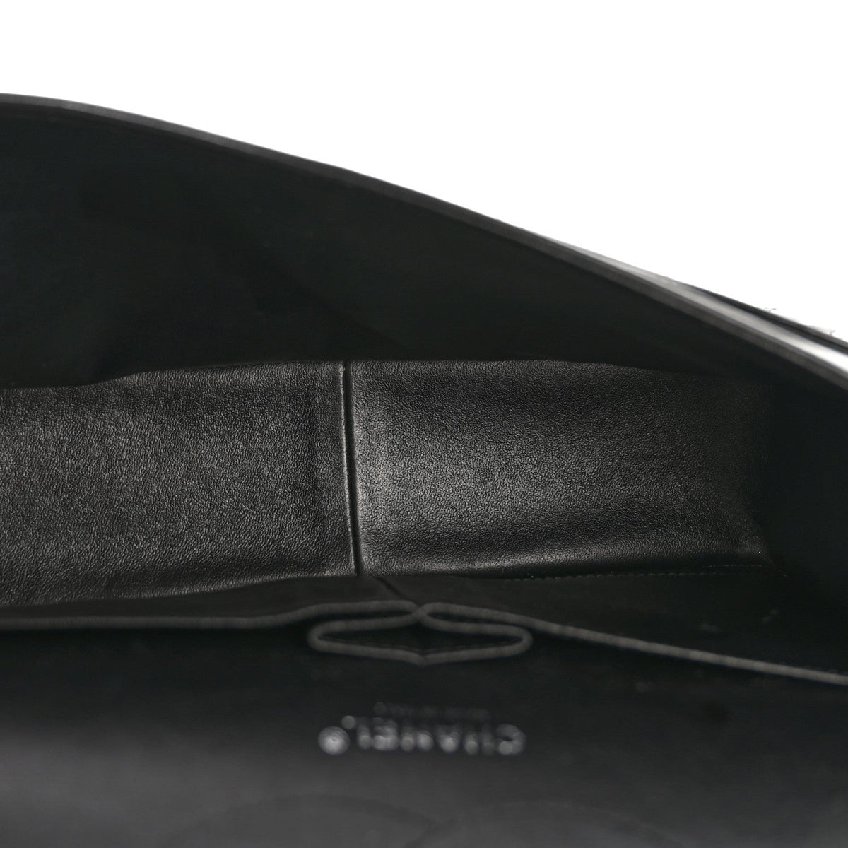 Patent Quilted Jumbo Double Flap Black