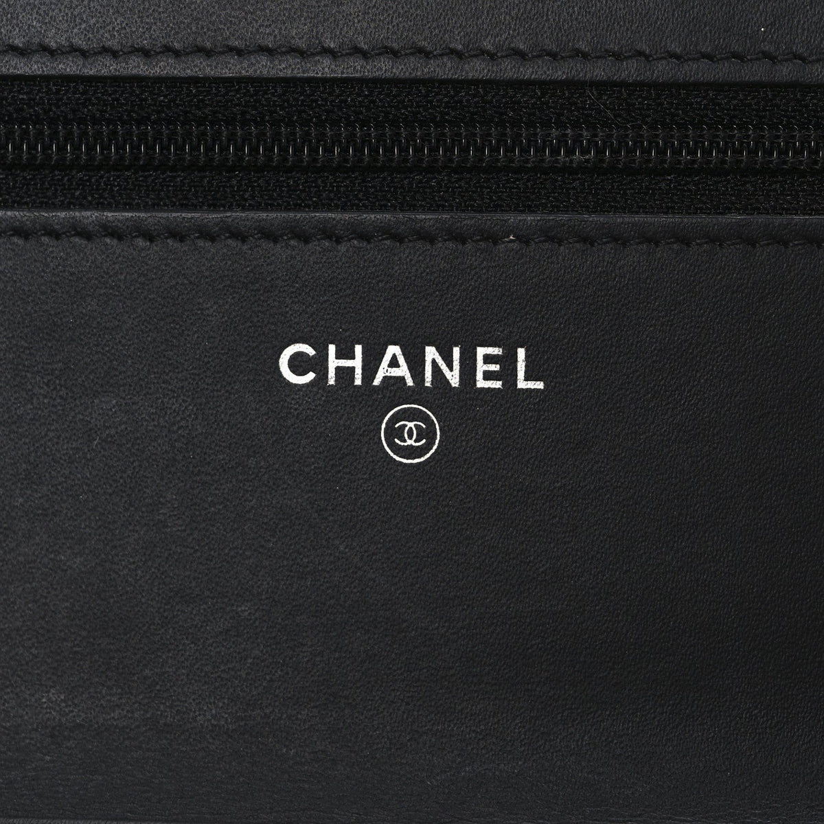 Patent Calfskin Quilted Boy Wallet On Chain WOC Black