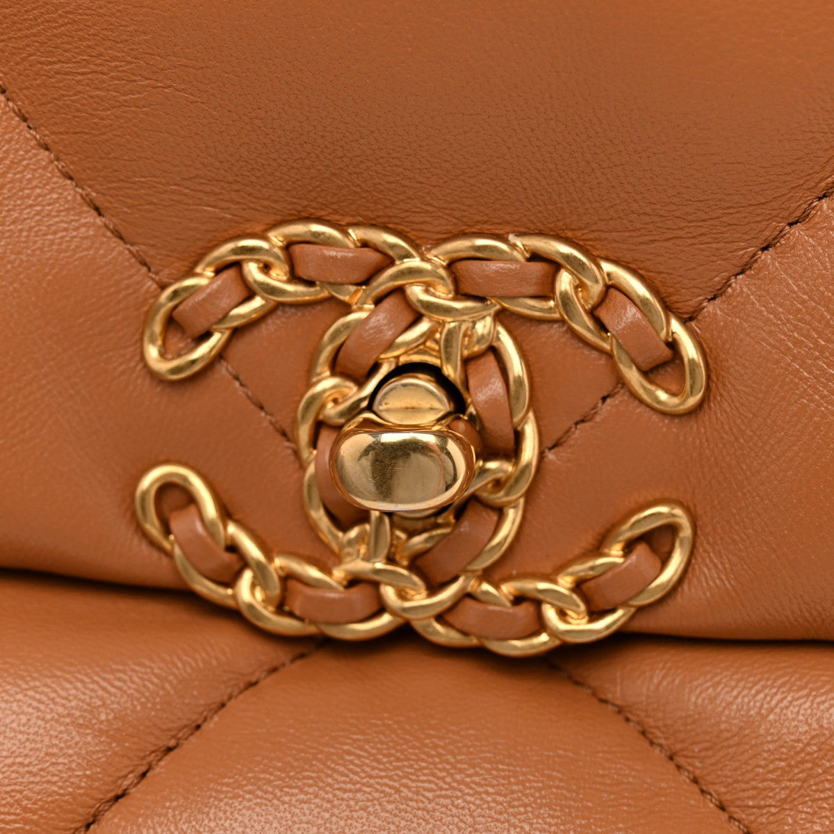 Lambskin Quilted Medium Chanel 19 Flap Brown