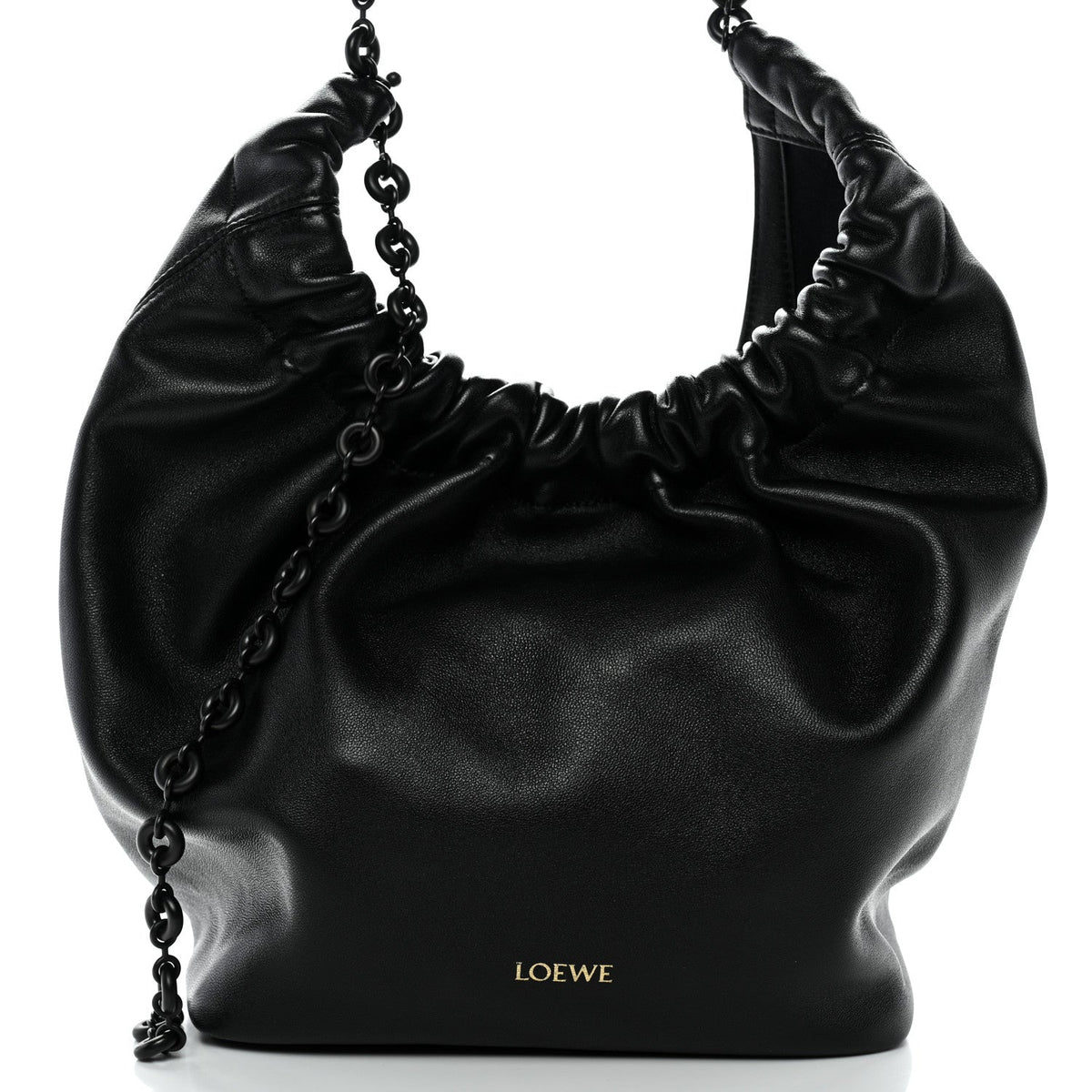 Mellow Nappa Small Monochrome Squeeze Bag Black